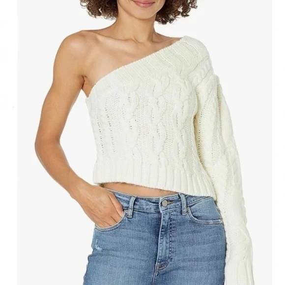For Love & Lemons Quinn one shoulder crop sweater - Picture 3 of 9